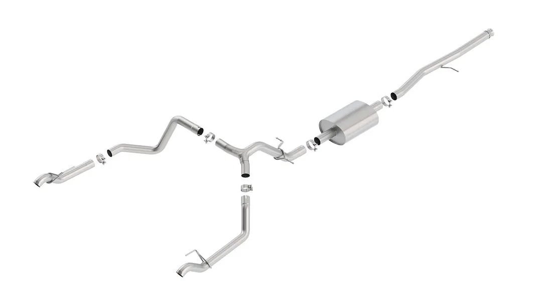 140769 – BORLA Exhaust System Kit, T-304 Stainless Steel With Muffler 3 Inch Pipe Diameter To 2-3/4 Inch Pipe Diamete...